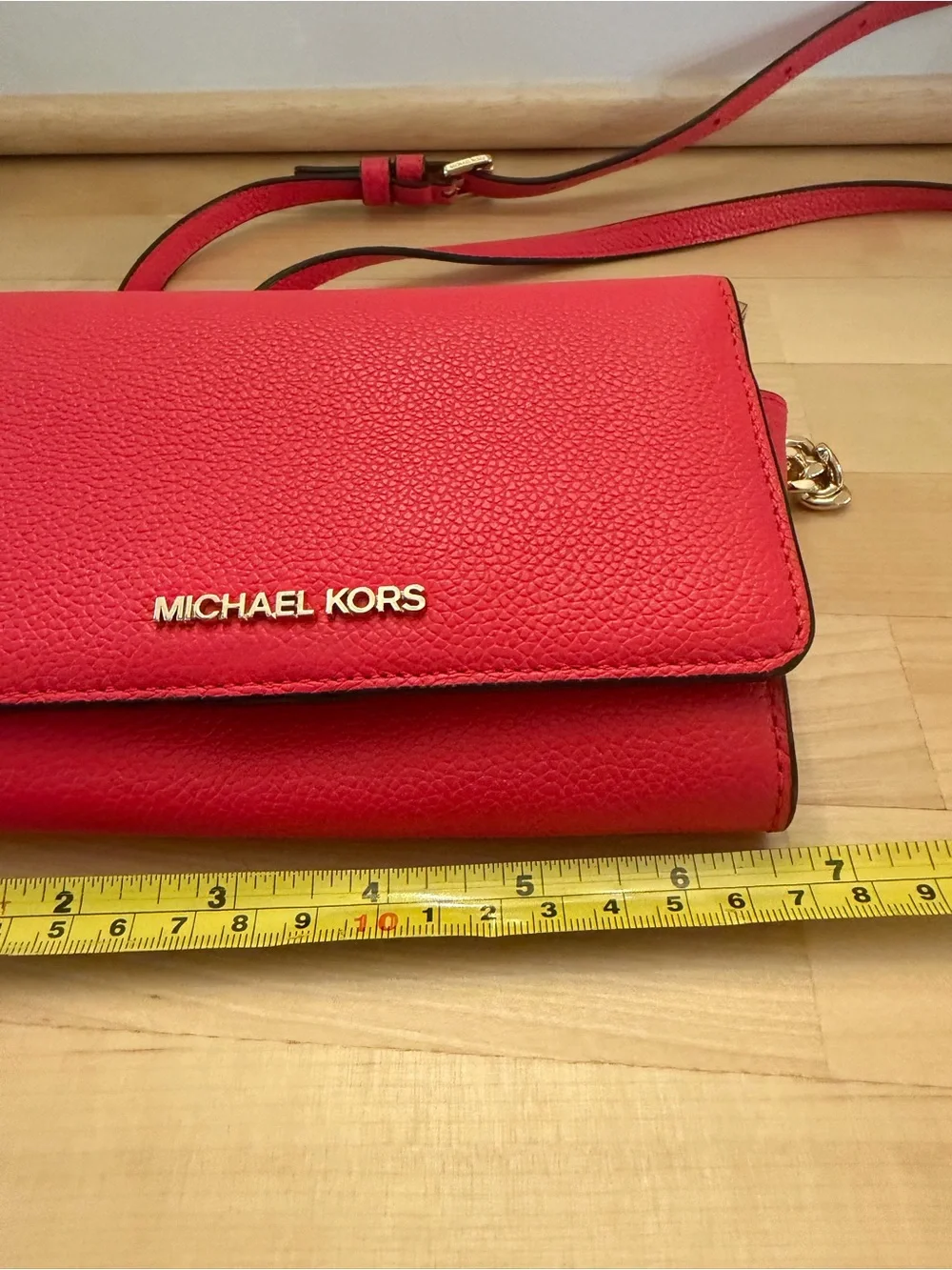 Michael Kors Red Pebbled Leather Crossbody